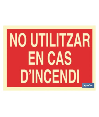 No utilitzar en cas d\\\"incendi