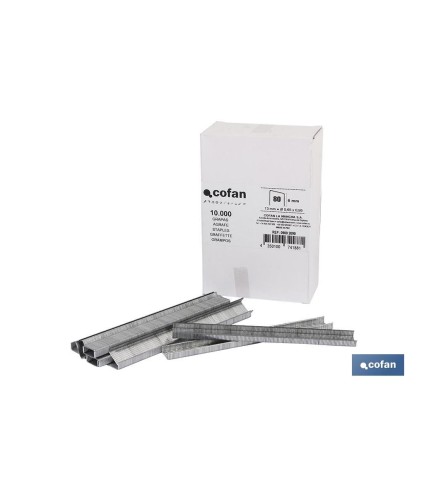 Caja de Grapas | Para Grapadora Neumática | Modelo 80/16mm | 10.000 piezas | Grapas para Grapadora de Aire a Presión