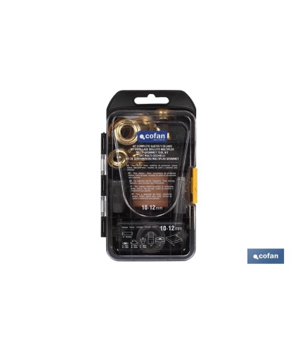 Kit completo de Ojetes y Ollaos | Diámetros de 10 y 12 mm | Apto para montajes