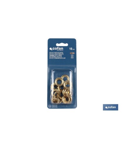 Kit de 12 sets de Ojetes | Diámetros de 10 - 12 mm | Apto para montajes