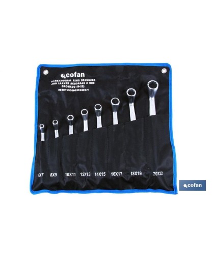 Set de llaves acodadas fabricadas en acero al cromo vanadio | Medidas de las llaves desde 6-7 mm hasta 30-32 mm