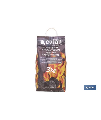 Bolsa con asas de Carbon vegetal | Peso 3 kgs | Alto rendimiento