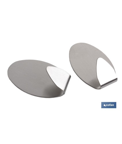 Colgador Auto-Adhesivo Oval Inox Grande