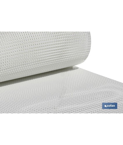Malla de PVC | Hueco cuadrado de 10 mm | Color blanco | Medida 1 x 25 m