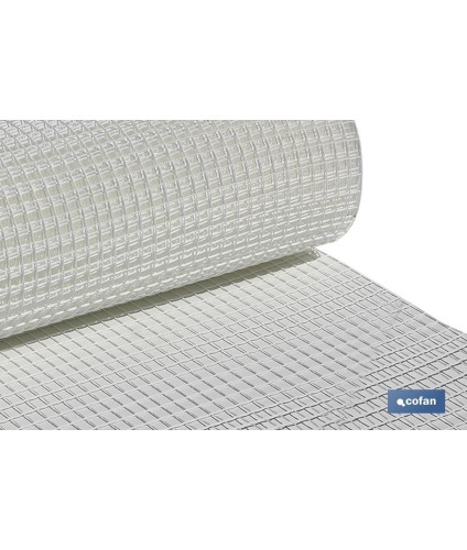 Malla de PVC | Hueco cuadrado de 20 mm | Color blanco | Medida 1 x 25 m