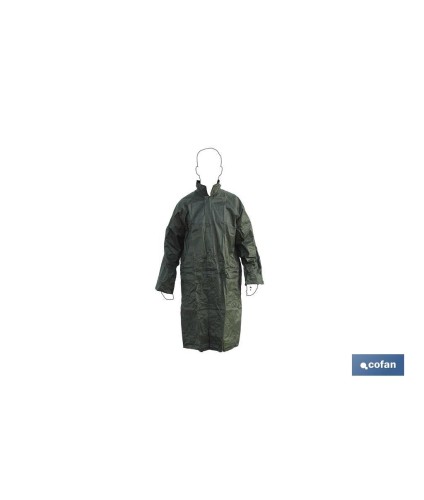 Abrigo de Lluvia | Color Verde | Fabricado en Poliéster y PVC | Costuras Termoselladas