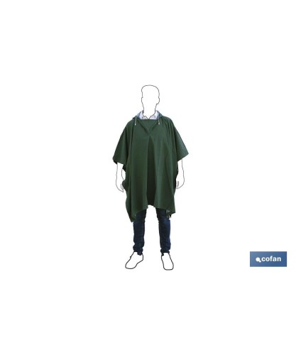 Poncho de Agua | Color Verde | Fabricado en PVC/Poliéster | Talla Única | Poncho Antilluvia