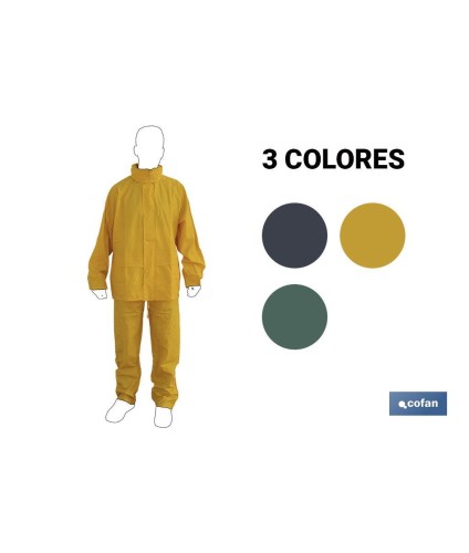 Traje de Agua | Fabricado en PVC y Poliuretano | Varios Colores | Con dos Bolsillos y Capucha oculta en el Cuello