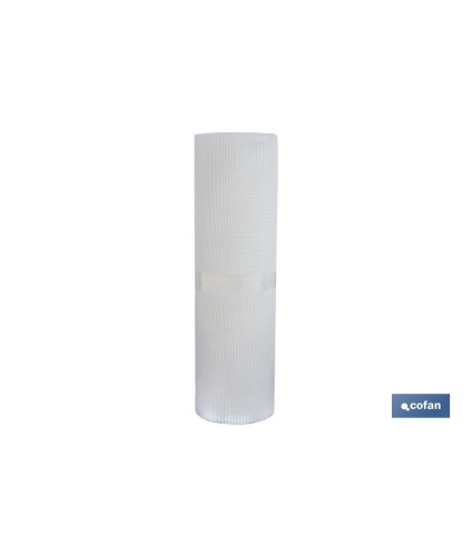 Malla de PVC | Hueco cuadrado de 5 mm | Color blanco | Medida 1 x 25 m
