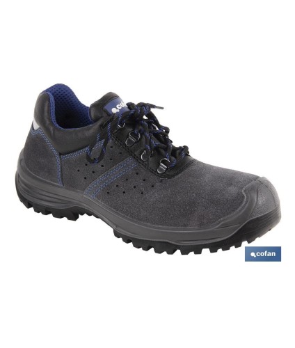 Zapato de Serraje | Color Gris | Seguridad S1P+SRC |Modelo Myron | Puntera de Carbono Light