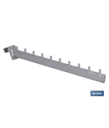 Percha Inclinada Ovalada con pivotes (para barra de carga)