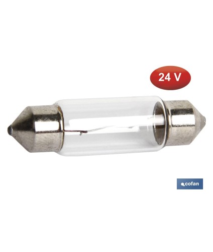Lámpara plafonier C10W 24 V | Medida: 11 x 38 mm