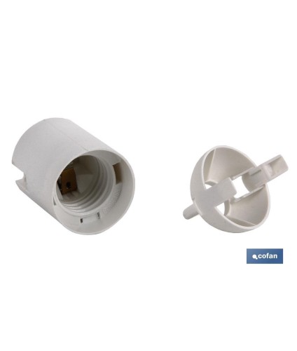 Portalámparas para obra E-27 | Material de resina termoestable color blanco | 4 A - 250 V