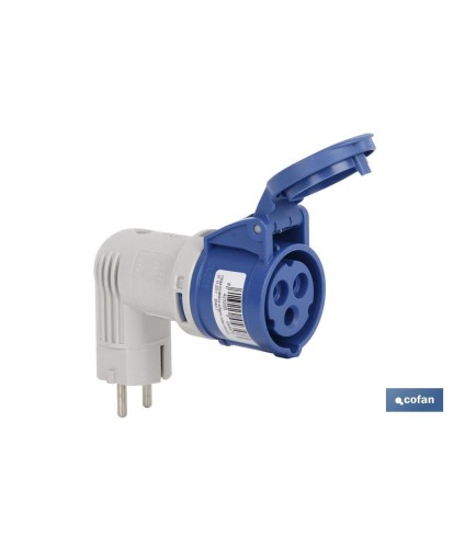 Adaptador bipolar de conversión | Grado de protección IP 44 | Clavija Schuko 2 P + T | 16 A