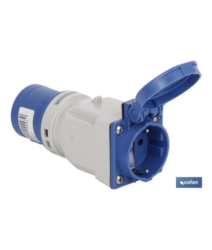 Adaptador industrial clavija-base | Grado de protección IP 44 | Clavija-base Schuko 2 P + T | 16 A
