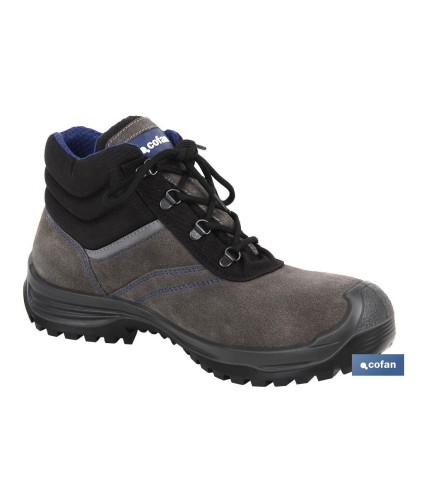 Bota de Serraje | Color Gris | Seguridad S-3 | Modelo Arion | Puntera de Carbono Light