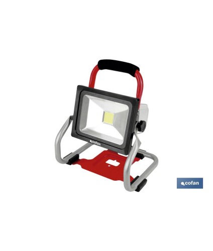 Foco led portátil de batería de 20W | Batería Li-ion de 18V + Cargador incluidos | 3 intensidades de luz