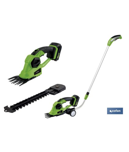 Kit Cortasetos de Mano | Extensible con Ruedas a Batería | Li-Iion 18V | 1200 RPM
