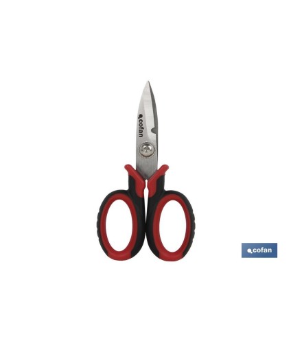 Tijeras de electricista profesional | Con longitud 150 mm  | Con hueco especial para pelar y cortar cable