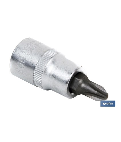 Llave de vaso de 1/4 | Fabricada en acero al cromo vanadio de alta calidad | Con punta Phillips 3