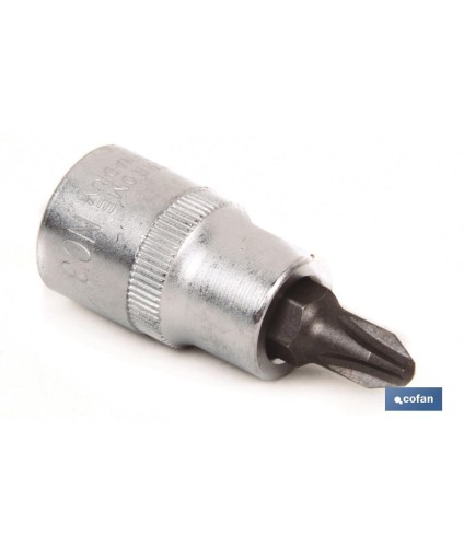 Llave de vaso de 3/8 | Fabricada en acero al cromo vanadio de alta calidad | Con punta Phillips 3