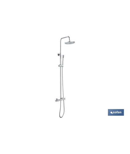 Columna de ducha con grifería monomando | 1 función | Incluye: 5 Piezas | Fabricado en ABS Cromado