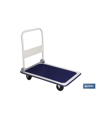 Carro plataforma plegable de acero con ruedas y freno. Carretilla de carga antideslizante hasta 300 kg