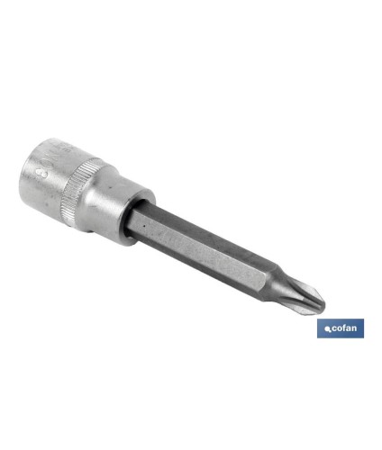 Llave de vaso de 1/2 | Fabricada en acero al cromo vanadio de alta calidad | Con punta larga Phillips 3