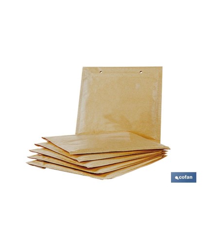 Pack 5 sobres | Papel Kraft con burbuja | Varias medidas | Color marrón