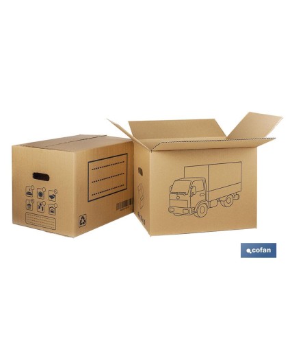 Caja de cartón | Para mudanzas | Con asa troquelada | Medidas 40 x 30 x 30 cm