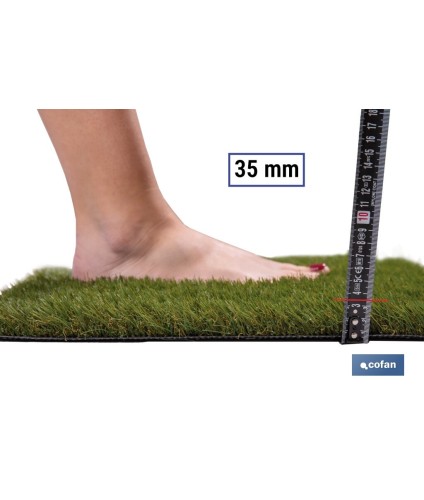 Césped Artificial de 35 mm para terraza y jardín | Modelo acolchado, confortable y resistente | Ideal para exteriores y piscina