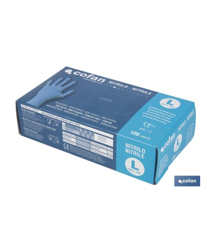 Caja de 100 unidades de guantes de nitrilo | Finos y elásticos | Sin polvo | Cómodos y agradables al tacto