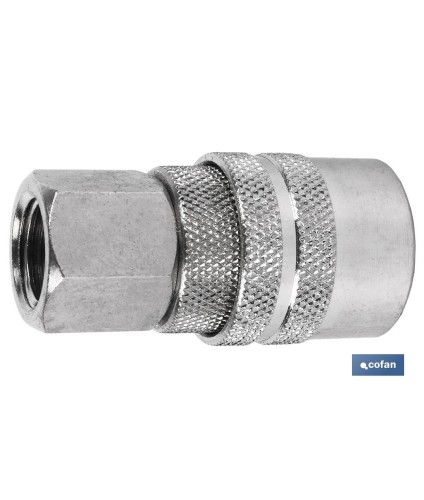 Enchufe rápido rosca hembra 1/2 | Acoplador Hembra con rosca hembra BSP 1/2 para instalaciones neumáticas