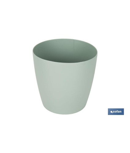 Maceta de polipropileno redonda en color verde agua | Especial para plantas y flores | Perfecta para colocar en exterior o en i
