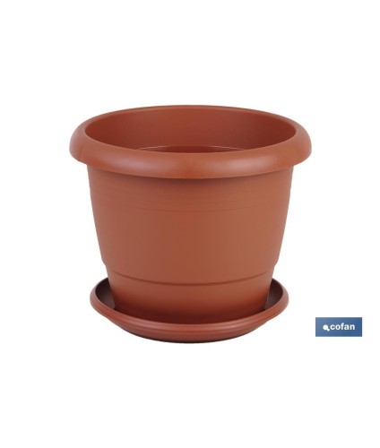 Maceta redonda con plato | Especial para platas y flores | Perfecta para colocar en exterior e interior
