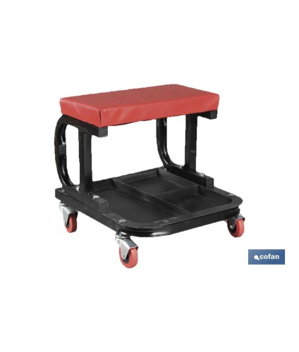 Asiento de trabajo con bandeja inferior | Con medidas en 395 x 390 x 140mm | Fabricada especialmente para trabajos en talleres
