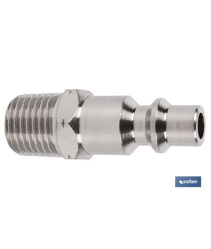 Conector de aire rosca macho 1/2 | Acoplador rosca macho BSP 1/2” para instalaciones neumáticas
