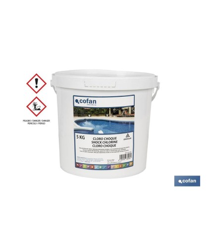 Cloro choque para piscinas | Granulado para disolver | Envases de 5 kilos