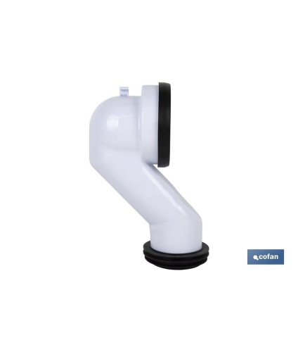 Manguito de Conexión | Manguito Acodado 45° para Inodoro | Incluye Goma Labiada Ø110 | Fabricado en Polipropileno