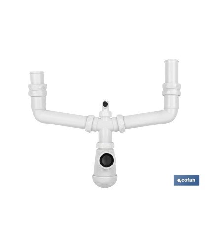 Sifón de Botella | Extensible | Con Salida de Ø40 mm | Doble Racor 1 1/2 | Junta cónica reductora de Ø32 mm
