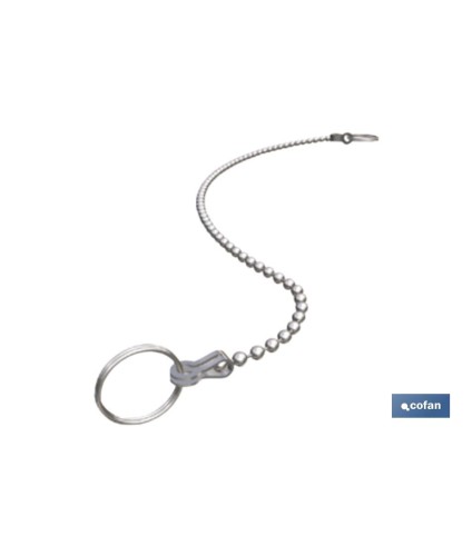 Cadena con Dos Anillas | Para Fijar el Tapón | Fabricada en Acero Inoxidable