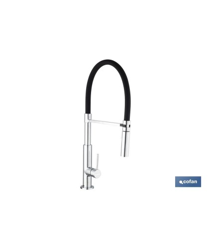 Grifo para Cocina Monomando | Tubo Flexible | Color Negro