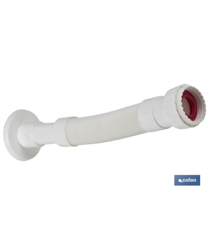 Tubo Flexible 1 1/2 con reductor 1 1/4 | Color Blanco | Medidas 330-690 mm | Para válvulas de lavabo-bidé o fregadero.