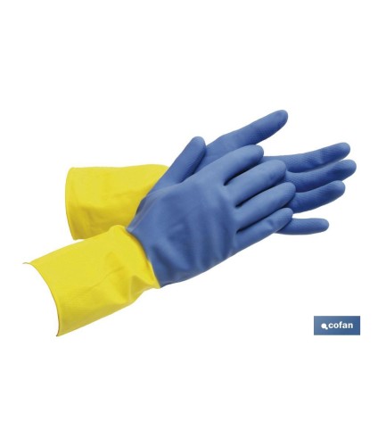 Guantes de menaje reforzados | 100 % de látex | Ideal para el contacto con detergentes, solventes y productos químicos