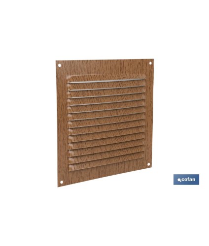 Rejilla de Ventilación | Fabricada en Aluminio Color Madera | Con o Sin Mosquitera