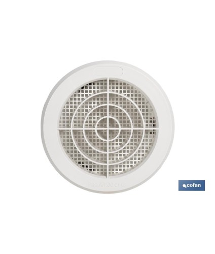 Rejilla de Ventilación para Empotrar a Tubo con Clip | Fabricada en ABS Blanco | Diferentes Diámetros