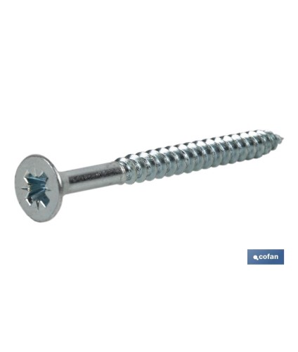 Tornillo rosca madera | Pozidrive DIN Zincado 7505A | Diferentes medidas