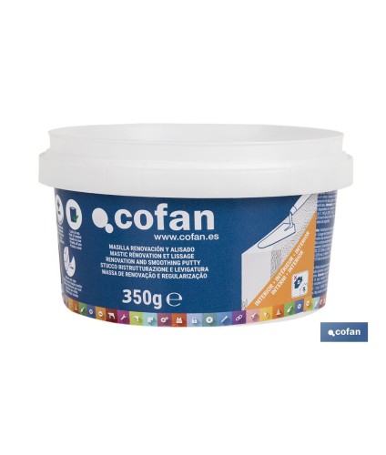Masilla de renovación y alisado en Pasta | Para uso interior | Formatos de 350 g, 750 g y 5 kg