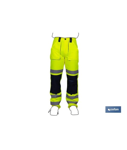 Pantalón de Alta Visibilidad | Tallas desde la S hasta la XXXL | Color Amarillo y Azul Marino