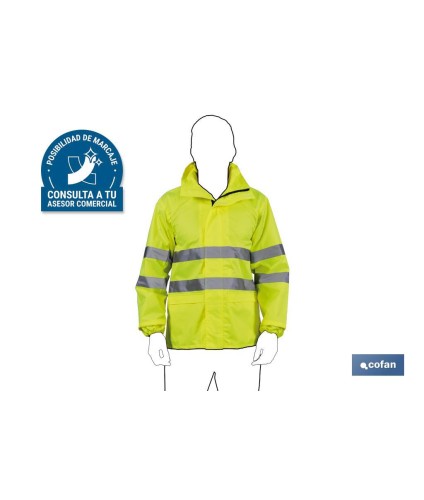 Chaqueta Impermeable de Alta Visibilidad | Tallas desde la S hasta la XXXL | Color amarillo